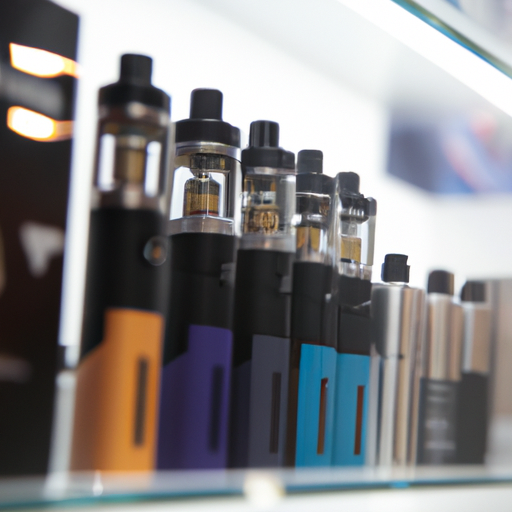 5. תצוגה של סיגריות אלקטרוניות ומוצרי אידוי בחנות טבק