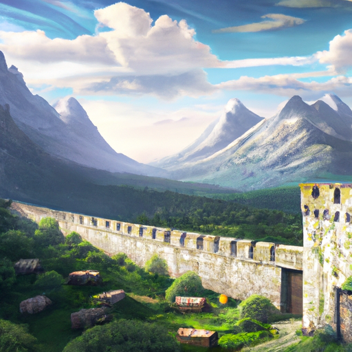 תמונה של חומות העיר העתיקה, כשברקע תצפית יפה על ההרים