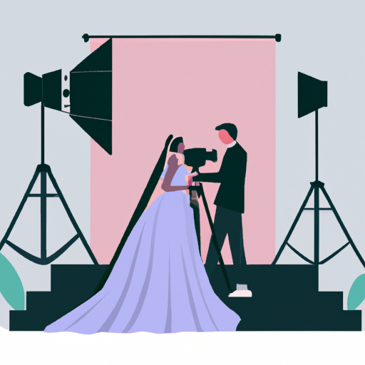תמונה המציגה צלם וידאו מקצועי מצלם טקס חתונה, המייצג את חשיבות תפקידו של צלם וידאו ביצירת קליפ חתונה.